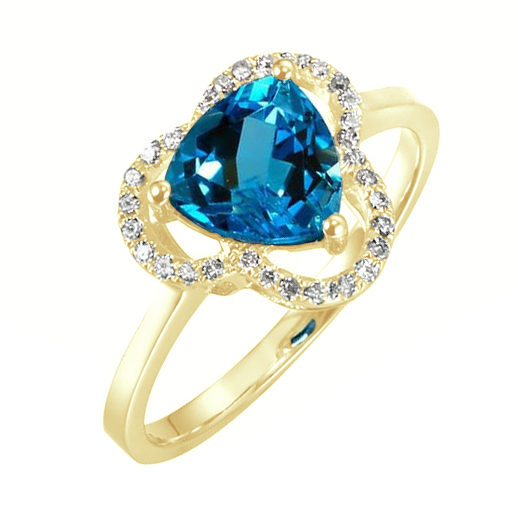 Zlatý prsten s topazem a diamanty Panacea 104820