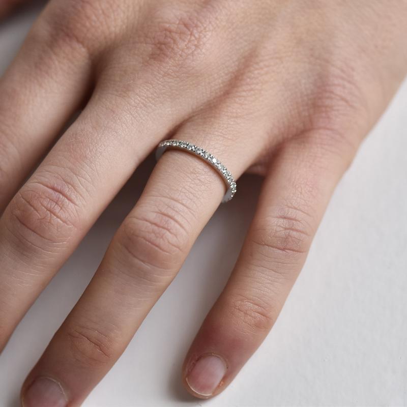 Eternity prsten s moissanity a pánský půlkulatý snubní prsten Otila 105320
