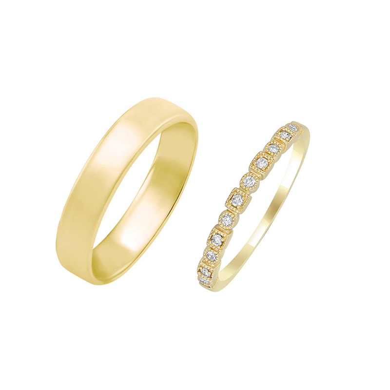 Vintage prsten s lab-grown diamanty a pánský komfortní prsten Chryssa 105870