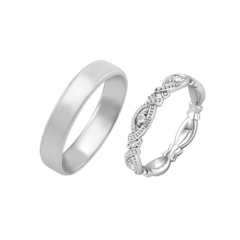 Vintage prsten s lab-grown diamanty a klasický komfortní prsten Karina 105960