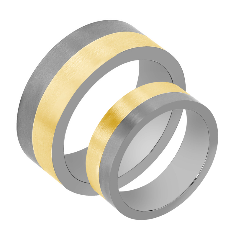 Snubní prsteny z titanu a zlata Buster 107700