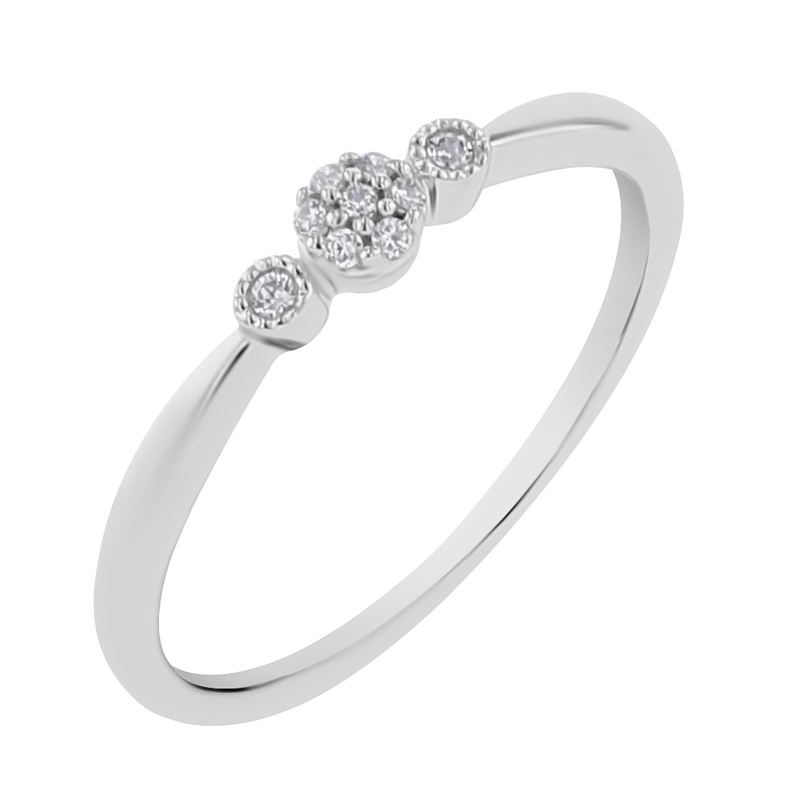 Minimalistický prsten s lab-grown diamanty Knott