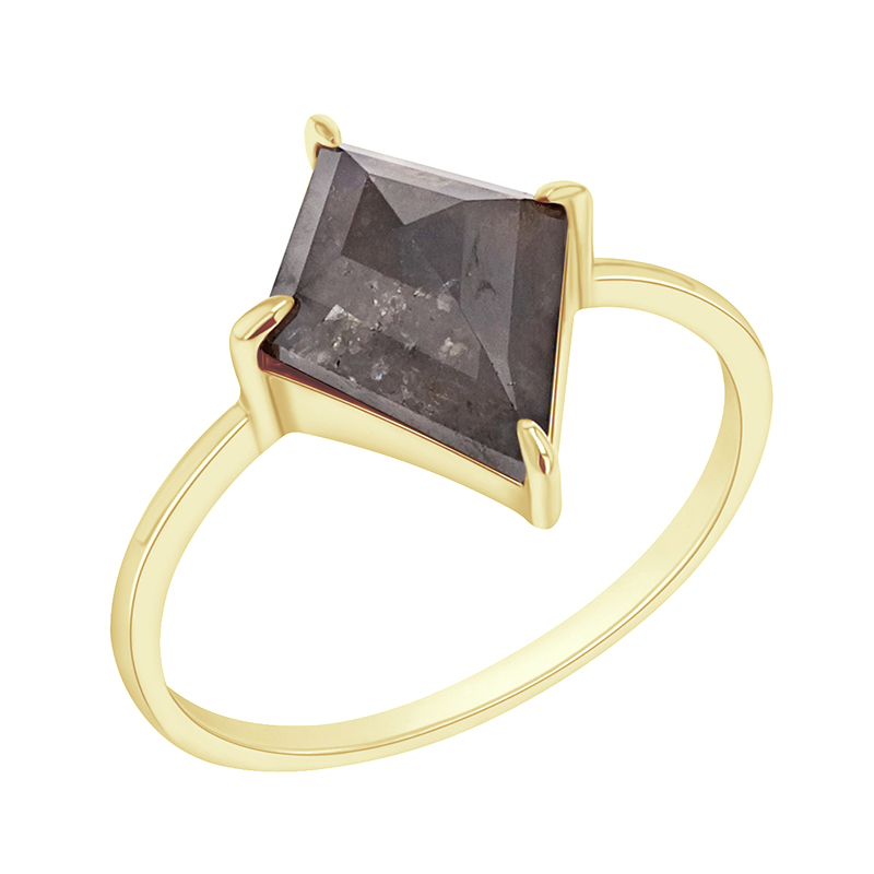 Minimalistický prsten se salt and pepper diamantem Iban 111340