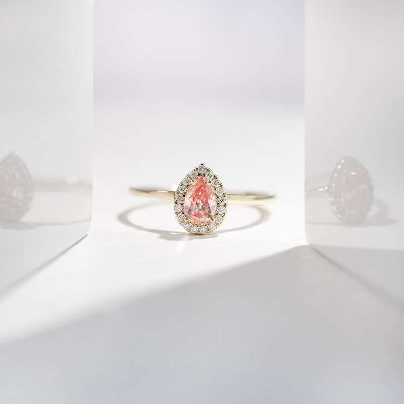 Zásnubní prsten s 0.36ct IGI certifikovaným růžovým lab-grown diamantem Simone 111350