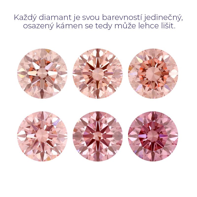 Zásnubní prsten s certifikovaným fancy pink lab-grown diamantem Sati 112380