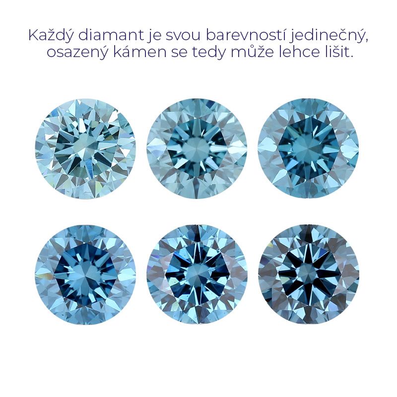 Zásnubní prsten s certifikovaným fancy blue lab-grown diamantem Mahiya 112410