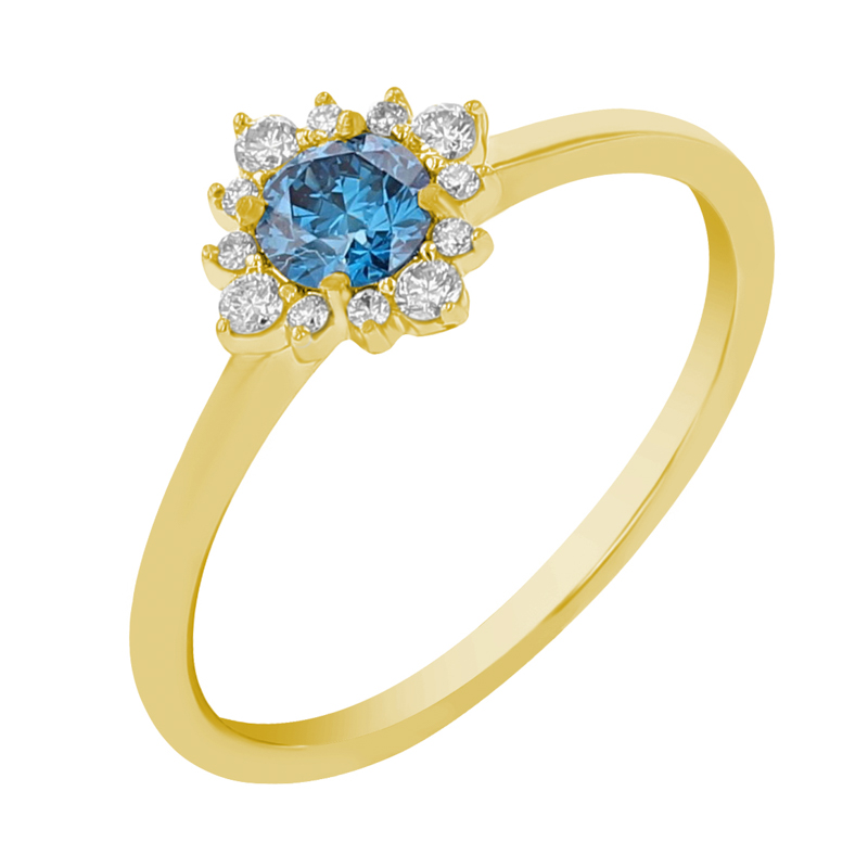 Zásnubní prsten s certifikovaným fancy blue lab-grown diamantem Febe 112680
