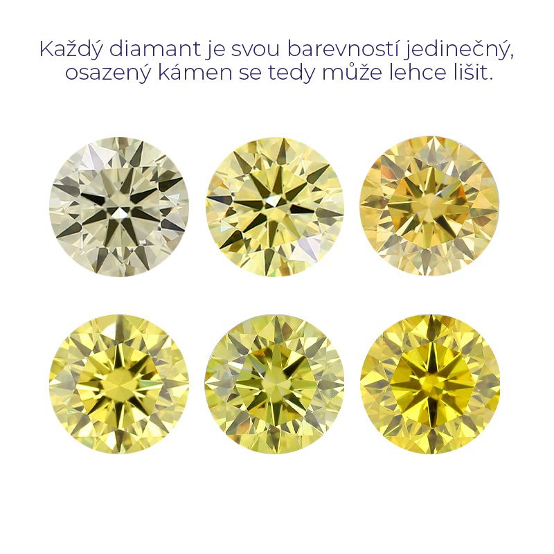 Zásnubní prsten s certifikovaným fancy yellow lab-grown diamantem Eduta 112750