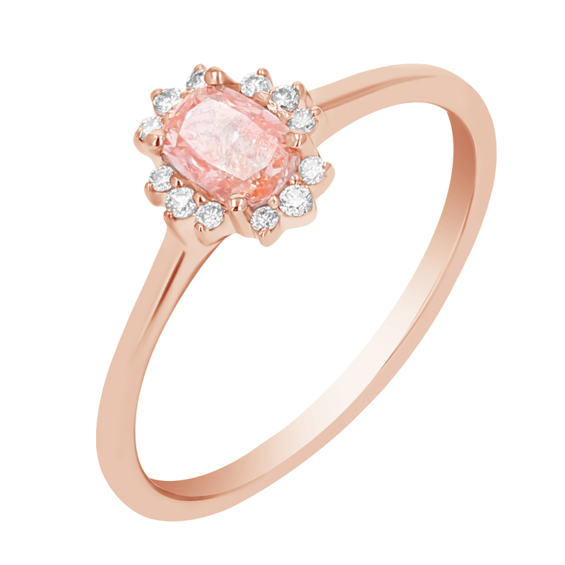 Zásnubní prsten s 0.34ct IGI certifikovaným růžovým lab-grown diamantem Bayo 112780