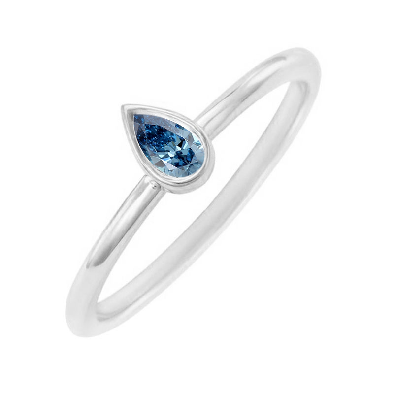 Minimalistický prsten s certifikovaným fancy blue lab-grown diamantem Nunez 113730