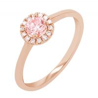 Halo prsten s 0.29ct IGI certifikovaným růžovým lab-grown diamantem Cassidy