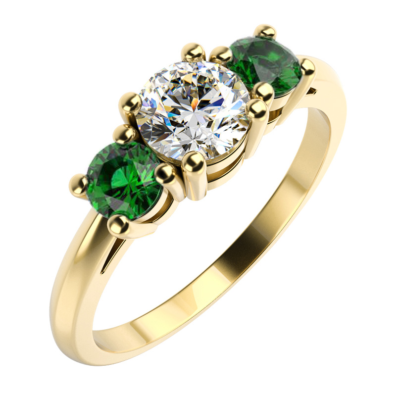 Zlatý prsten se smaragdy 11430