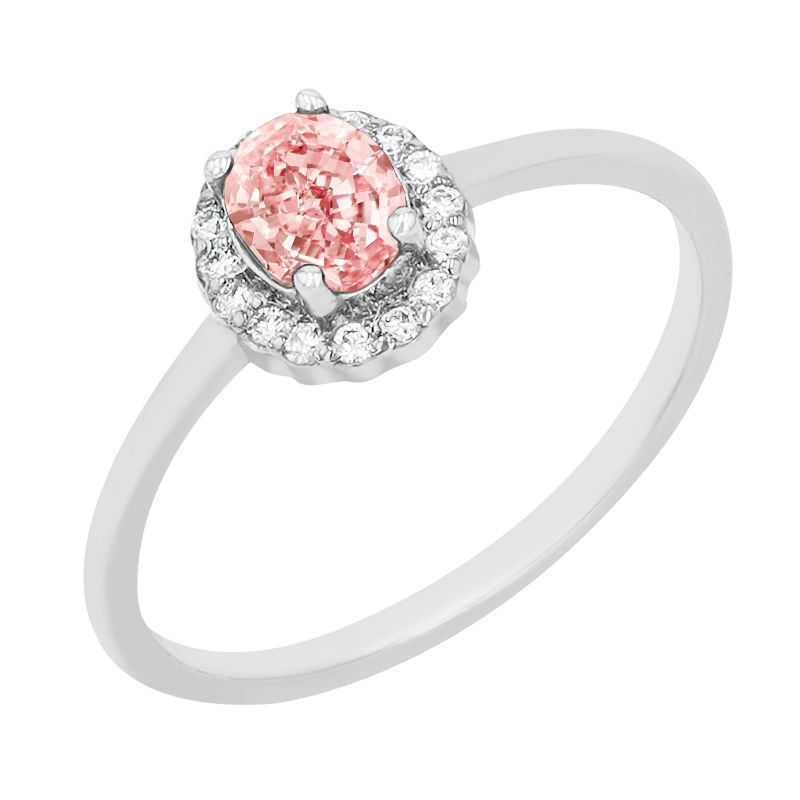 Zásnubní prsten s certifikovaným fancy pink lab-grown diamantem Avis 114880