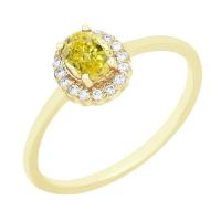 Zásnubní prsten s certifikovaným fancy yellow lab-grown diamantem Avis