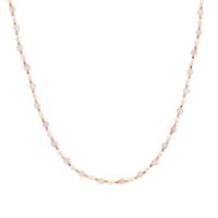 Stříbrný pozlacený náhrdelník s perlami a morganitovými korálky Rossa
