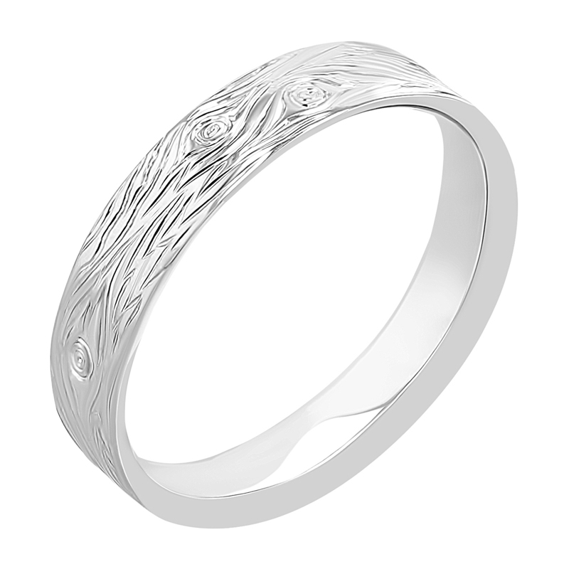 Snubní prsteny s ruční rytinou motivu dřeva a diamanty Dyanna 116430