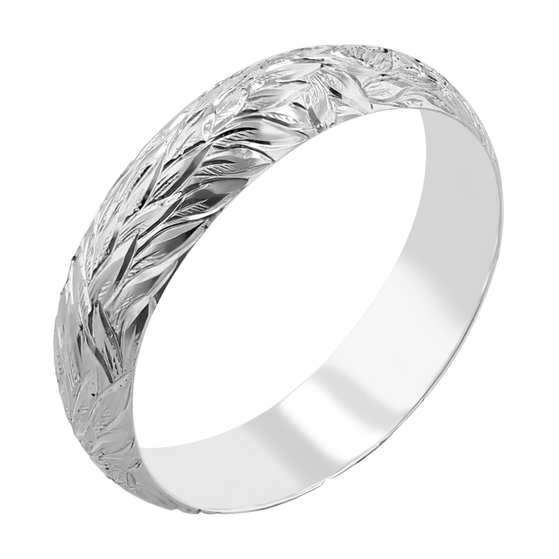 Snubní prsteny s ruční rytinou listů Mylie 116880