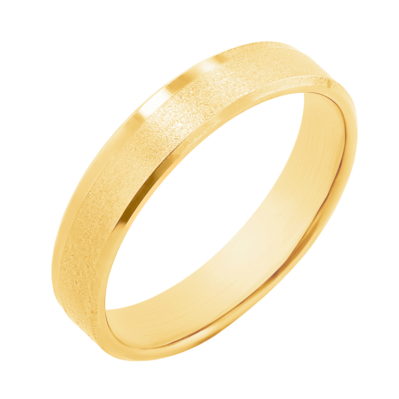 Matné snubní prsteny ze zlata s lesklými okraji Kalea 117390