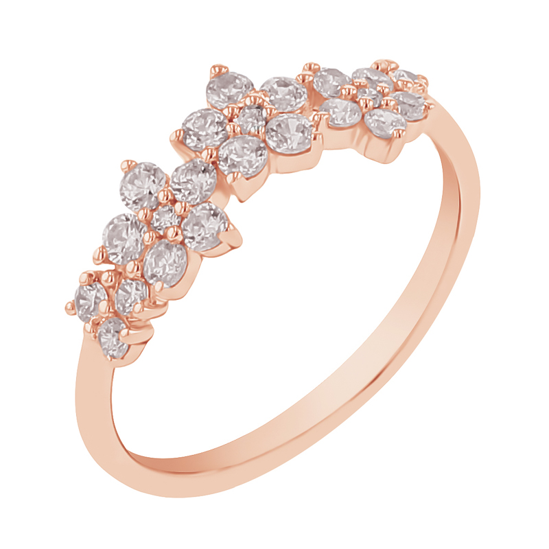 Květinový prsten s lab-grown diamanty Juliet 119750