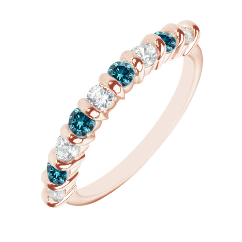 Eternity prsten s modrými a bílými diamanty Tyson 120110