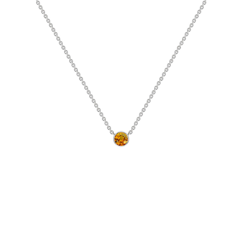 Eppi Stříbrný minimalistický náhrdelník s padparadscha safírem Glosie N45927