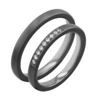 Tantalové snubní prsteny s diamanty Rille