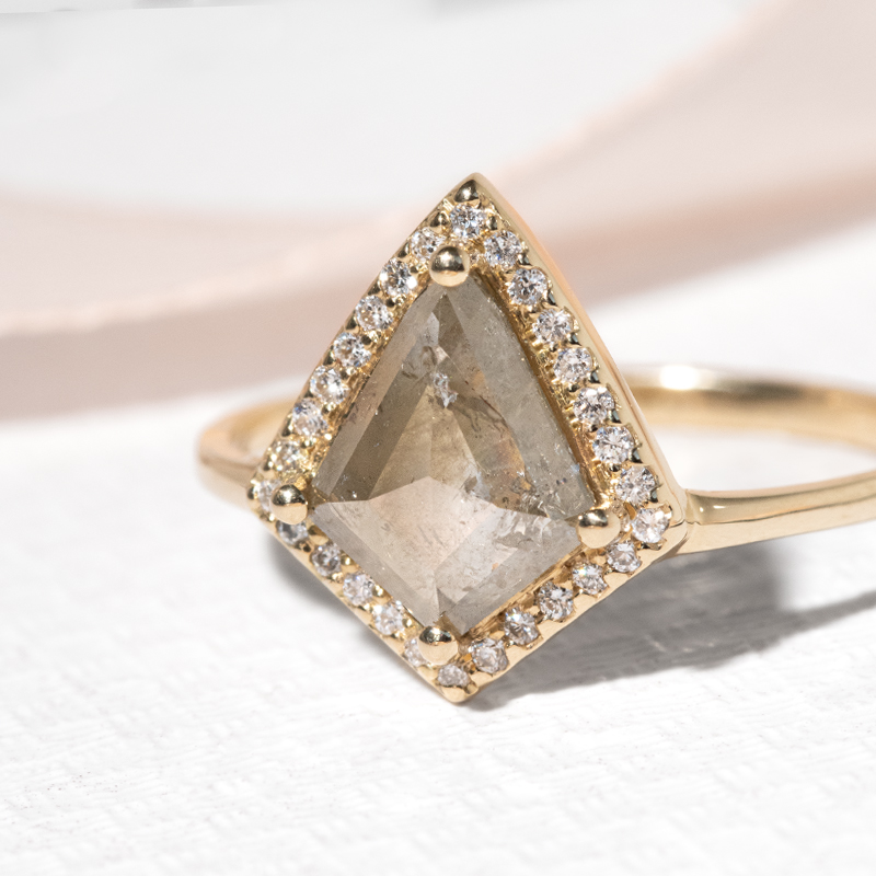 Zlatý prsten s kite salt and pepper diamantem Bjorn 125120