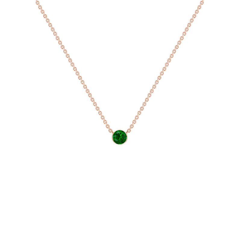 Stříbrný minimalistický náhrdelník s tsavorit granátem Glosie 125570