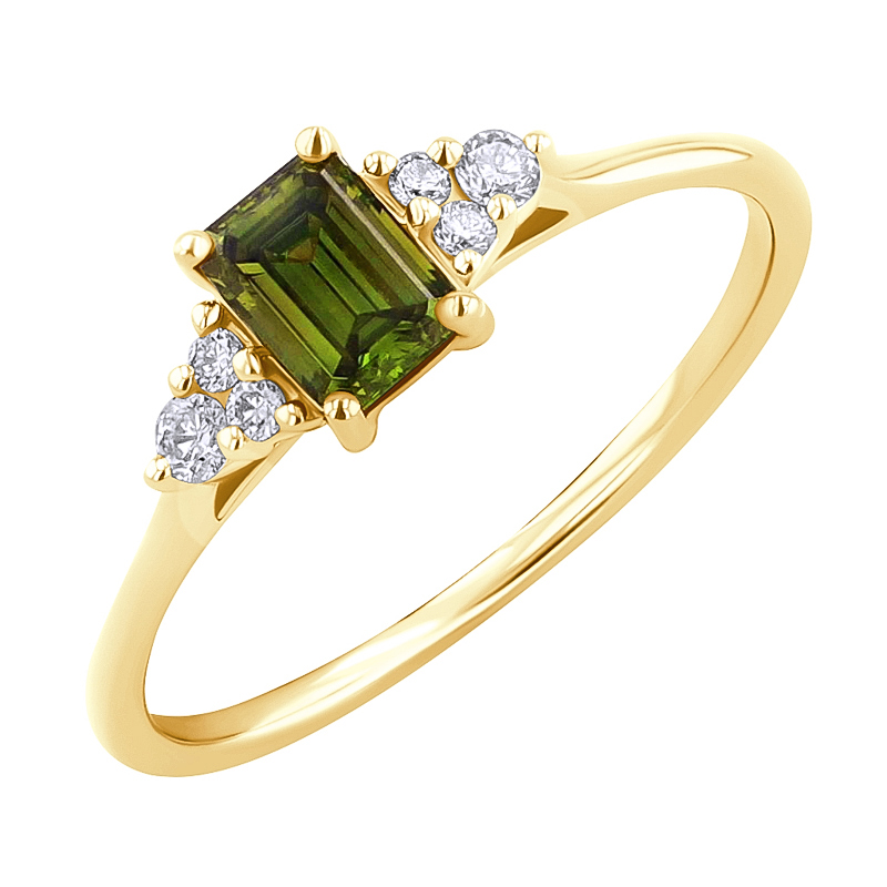 Zásnubní prsten s 0.43ct IGI certifikovaným zeleným lab-grown diamantem Miha
