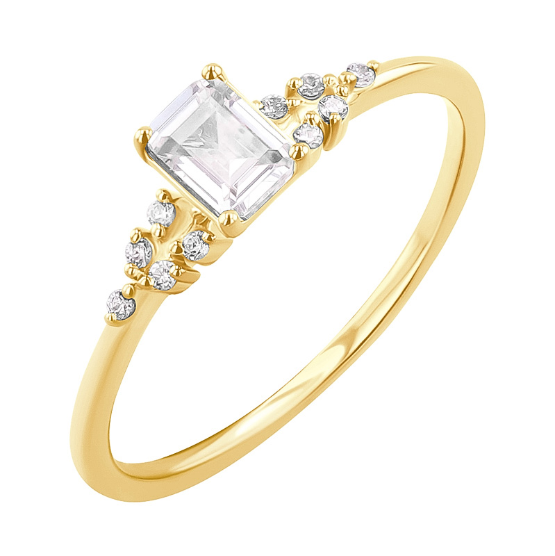 Zásnubní prsten s emerald moissanitem Adva 126470