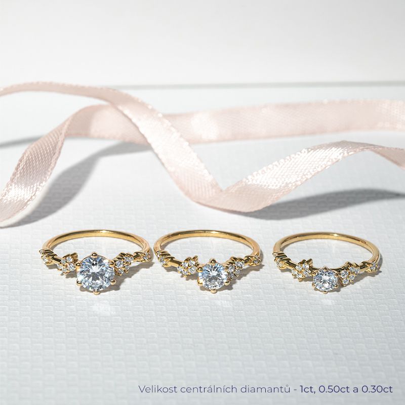 Romantický zásnubní prsten s lab-grown diamanty Therese 126710
