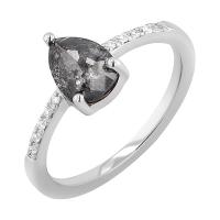 Zlatý prsten se salt and pepper diamantem a lab-grown diamanty Padma