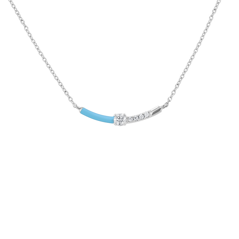 Modrý keramický náhrdelník s diamanty Jamey 128720