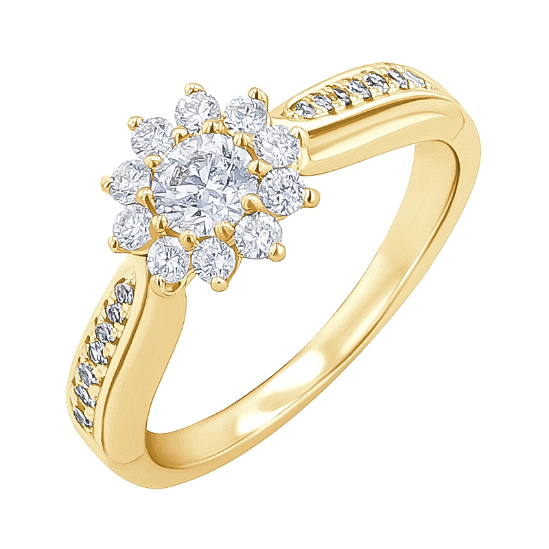 Zásnubní prsten s diamanty ve tvaru květiny Evander 129090