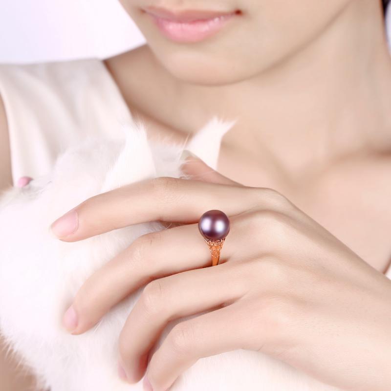Prsten s fialovou perlou 13160