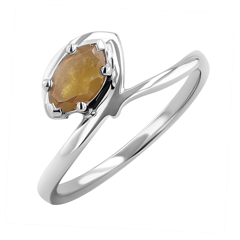 Atypický zlatý prsten s marquise salt and pepper diamantem Tulio