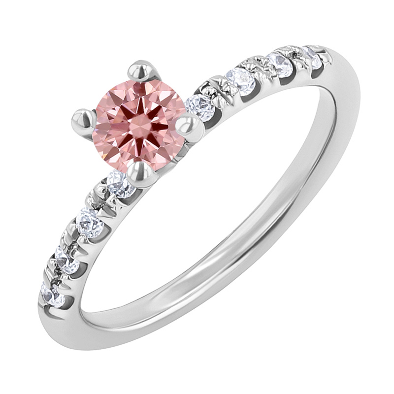 Eppi Zásnubní prsten s certifikovaným fancy pink lab-grown diamantem Megha RE45199