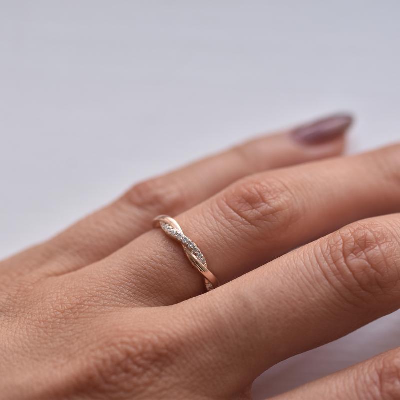 Proplétaný prsten s moissanity Malea 133690