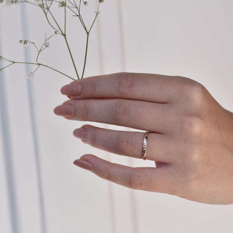 Zlatý eternity snubní prsten s lab-grown diamanty a komfortní pánský Miomi 133730