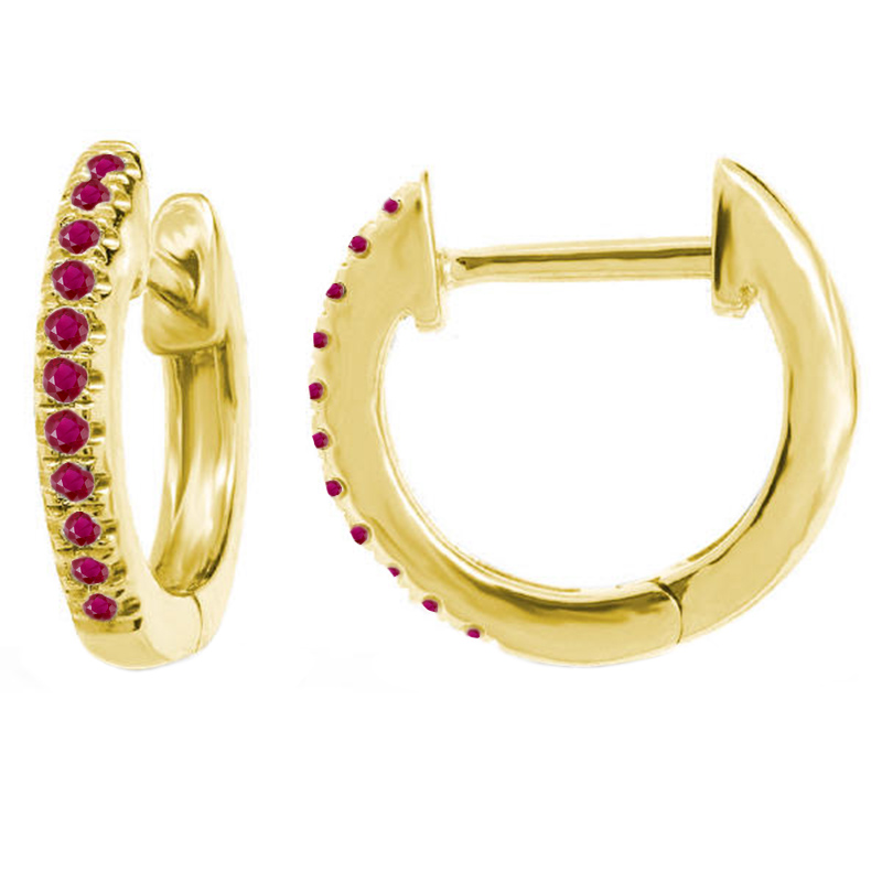 Elegantní kruhové náušnice s rubíny Gomati 134200