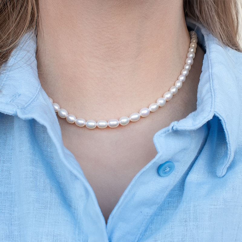 Stříbrný perlový náhrdelník Lucille 134970