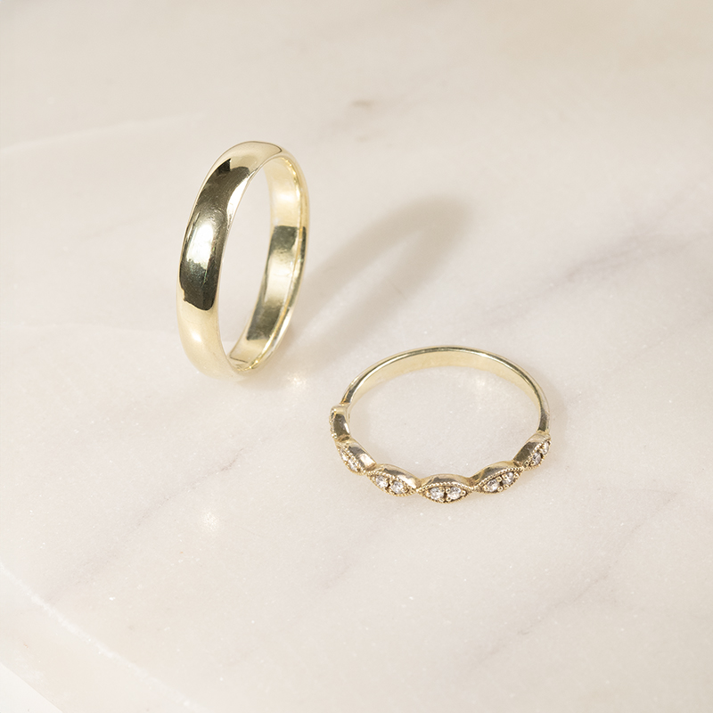 Vintage prsten s moissanity a pánský komfortní prsten Talita 136120