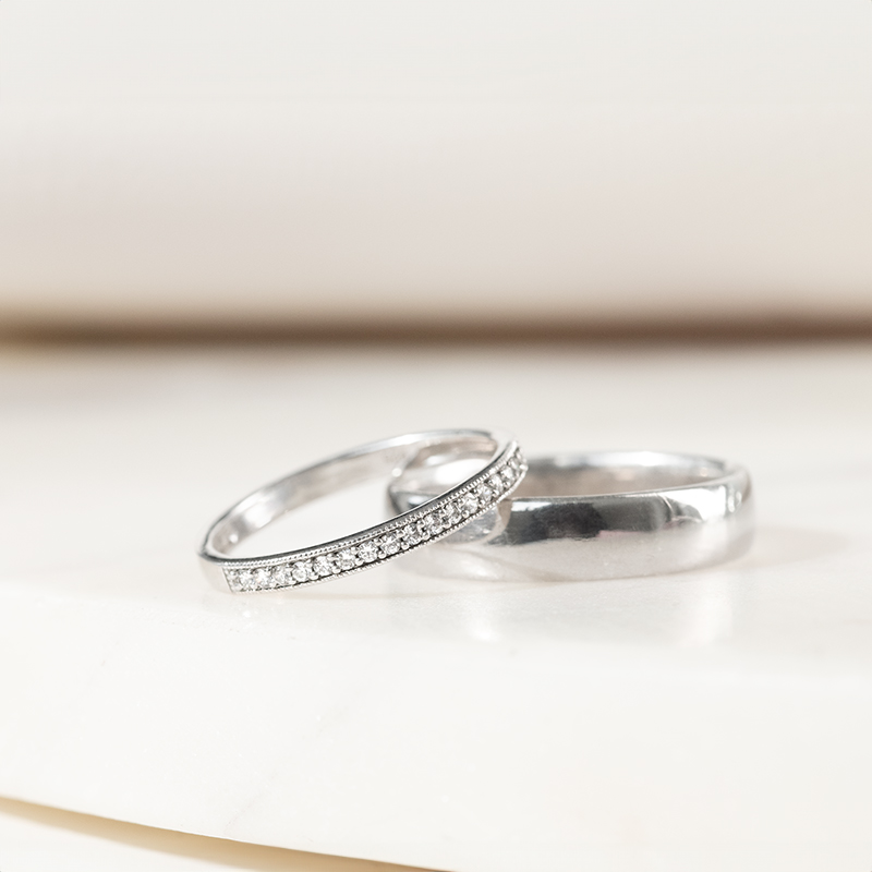 Eternity prsten s moissanity a pánský komfortní prsten Minke 136370