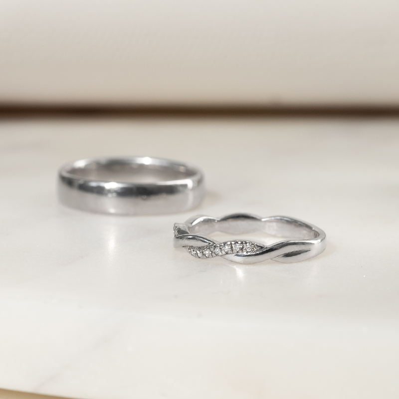 Eternity prsten s moissanity a pánský komfortní prsten Malea 136400
