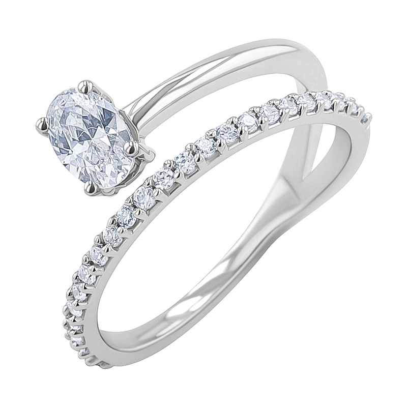 Eppi Atypický zásnubní prsten s lab-grown diamanty Lori RE47235