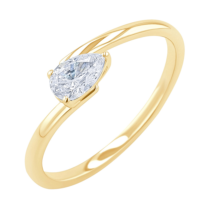 Eppi Atypický zásnubní prsten s lab-grown pear diamantem Hazel RE47233