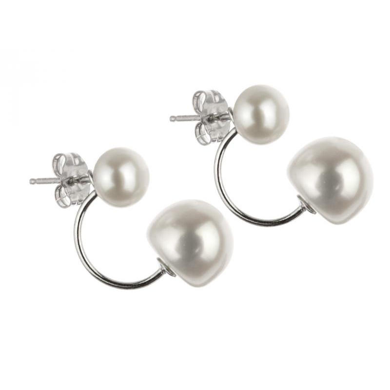 Sříbrné perlové náušnice 2v1 DOhna