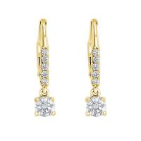 Zlaté visací náušnice s 0.2ct lab-grown diamantem Sumaya