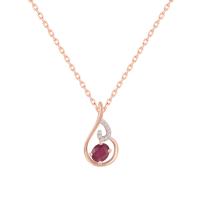 Elegantní náhrdelník s rubínem a diamanty Cor