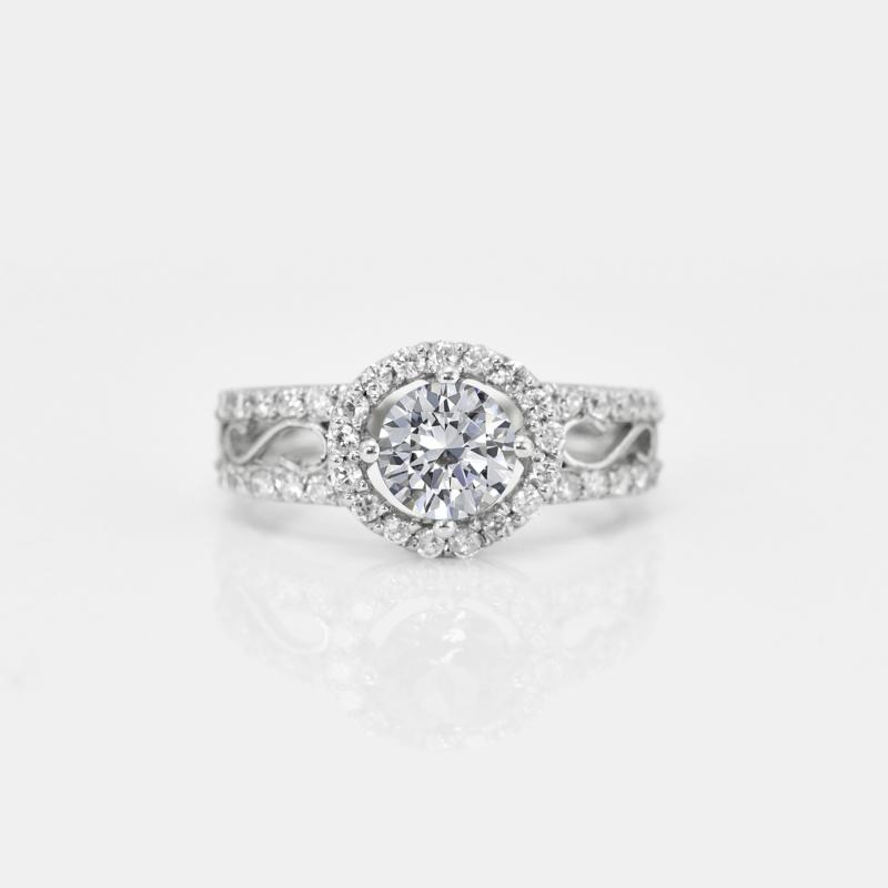 Honosný zásnubní prsten s diamanty 19040